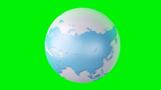 3d Earth globe on green screen