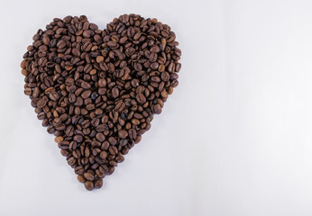 Heart Shaped Coffee Bean With Copy Space