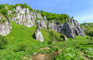Rock formations in Ojcow National Park, near Krakow, Poland