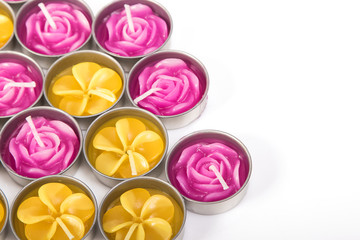 Row of aromatic candles