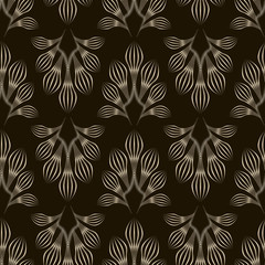 Seamless monochrome pattern graphic ornament. Floral stylish bac