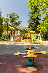 Yellow game for childrens in a park