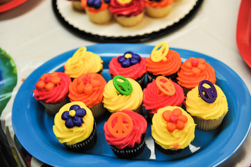 various cupcakes on a plate 