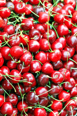 texture of the cherry is photographed