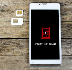 smart phone warning to insert SIM card, Message, icon
