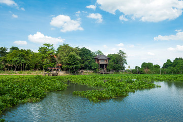 Asian residential lifestyle at riverside