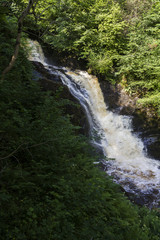 Fototapeta na wymiar Pecca Twin Waterfalls, Yorkshire Dales, England.