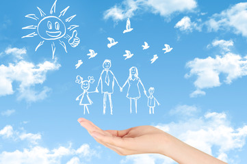 Family life insurance, protecting family, family concepts. 