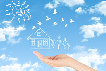 Family life insurance, protecting family, family concepts. 