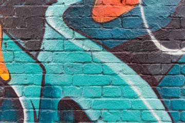 Foto op Plexiglas Graffiti Graffiti muur close-up / macro