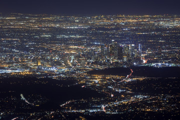 Obraz premium Los Angeles downtown view from top