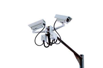 Security camera on white background