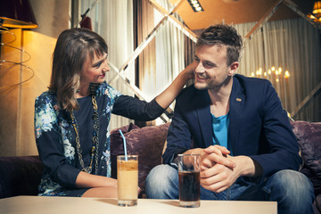 Couple in love on a date