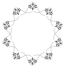 Round abstract silhouette frame