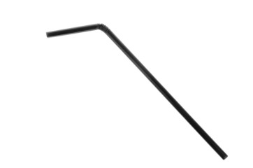 black drinking straw isolated on white