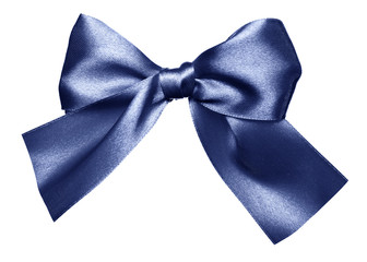 blue bow made from silk