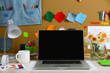 Working place of designer, close-up