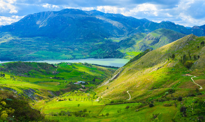 Naklejka premium Landscape of Sicily island