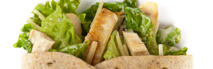 Chicken Caesar Wrap. selective focus.
