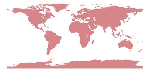 Weltkarte korallenrot