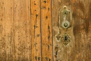 Old door and keyhole