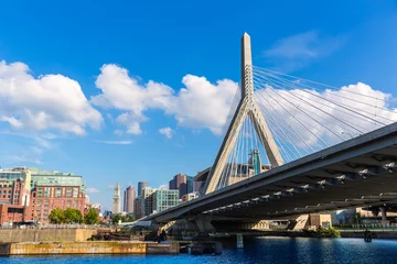 Zelfklevend Fotobehang Boston Zakim bridge in Bunker Hill Massachusetts © lunamarina
