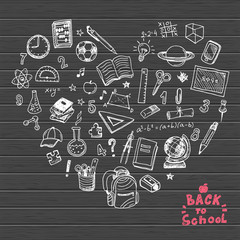 Back to school hand drawn doodle elements 