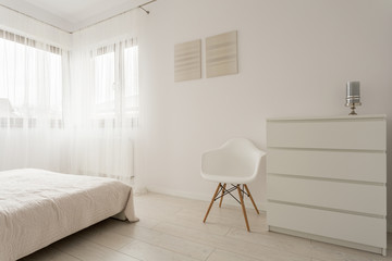 Simple white bedroom