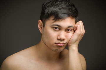 Obraz premium Model isolated depressed boredom