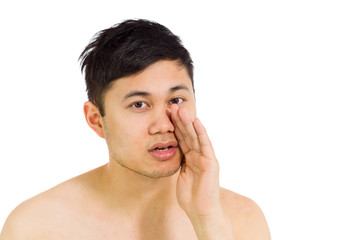 Obraz premium Model isolated talking shouting voice