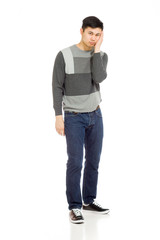 Naklejka premium Model isolated depressed boredom