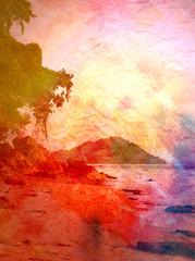 Abstract tropical landscape