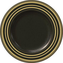 Empty porcelain clay plate with decorative frame