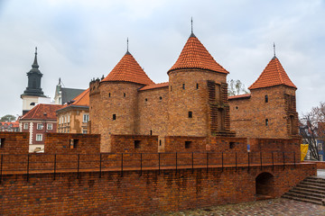 Barbican fortress in Warsaw