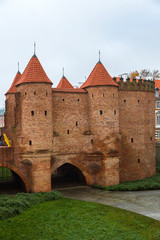 Fototapeta na wymiar Barbican fortress in Warsaw
