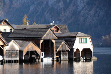 Fototapeta premium Hallstatt village, Salzkammergut of Austria, It is a UNESCO heritage in Hallstatt, Austria.
