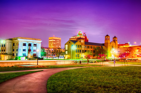 Topeka Kansas Downtown At Night