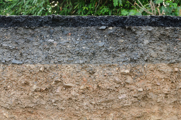 Layer of asphalt road