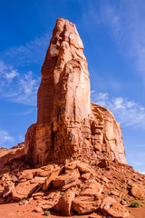 Monument valley under the blue sky