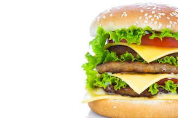 Hamburger on white background