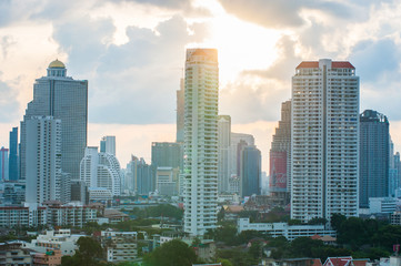 Fototapeta na wymiar Landscape day view at the top view of Bangkok