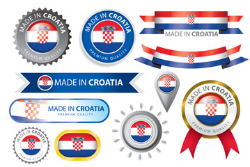 Made in Croatia Seal, Croatian Flag (vector Art)