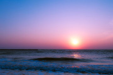 Fototapeta premium Beautiful sunset over the sea