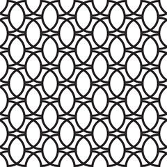 Black and white geometric seamless pattern with wavy line.
