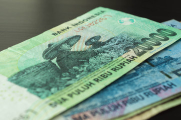 Some banknotes of Indonesian rupiah