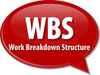 WBS acronym word speech bubble illustration