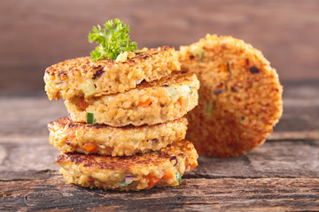 quinoa cake with vegetables