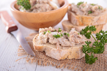 meat spread and bread
