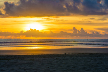 Beautiful sunset at Laem Pakarang khao lak, Phang-nga province T