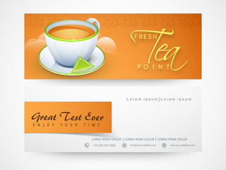 Tea shop website header or banner.